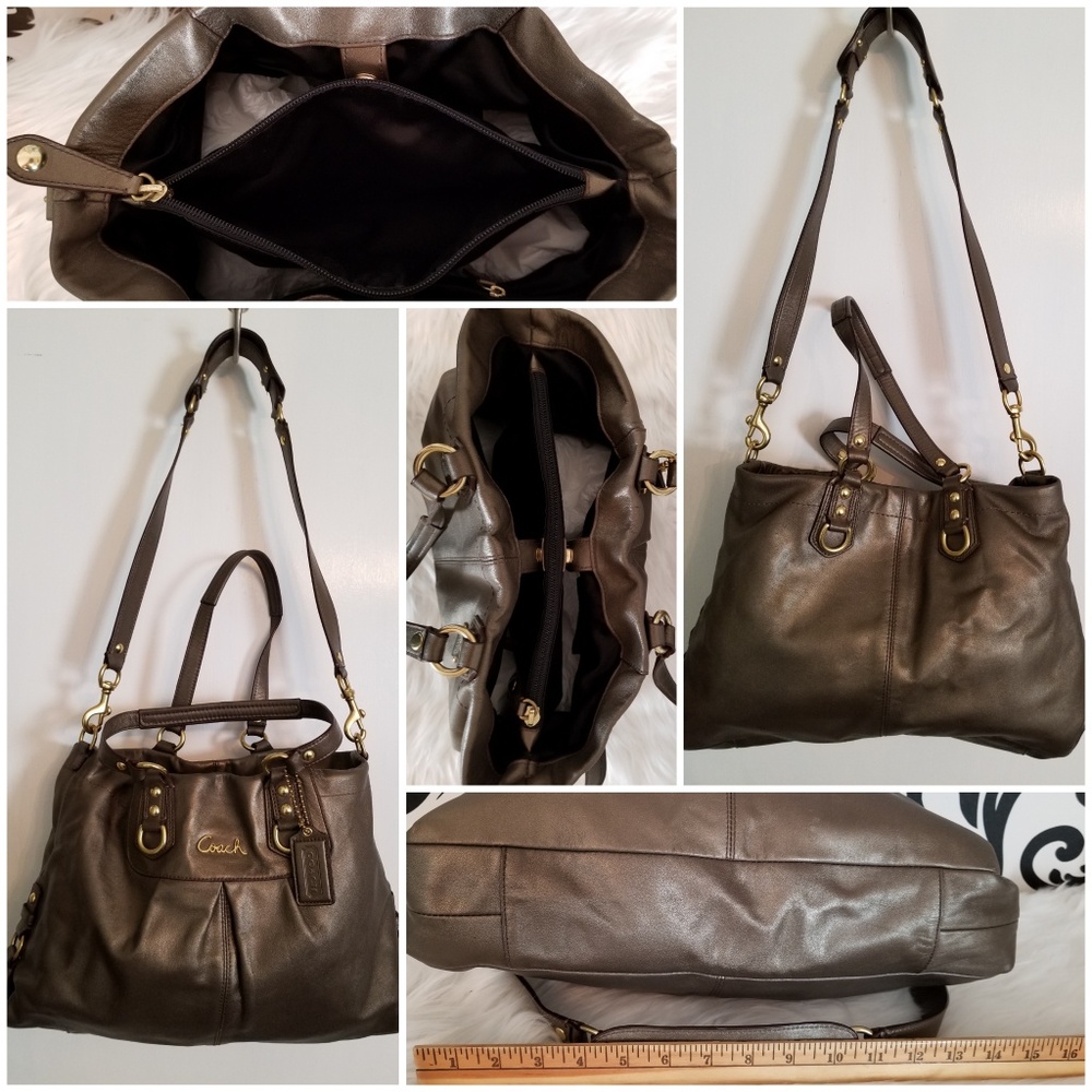 Metallic Taupe Coach purse